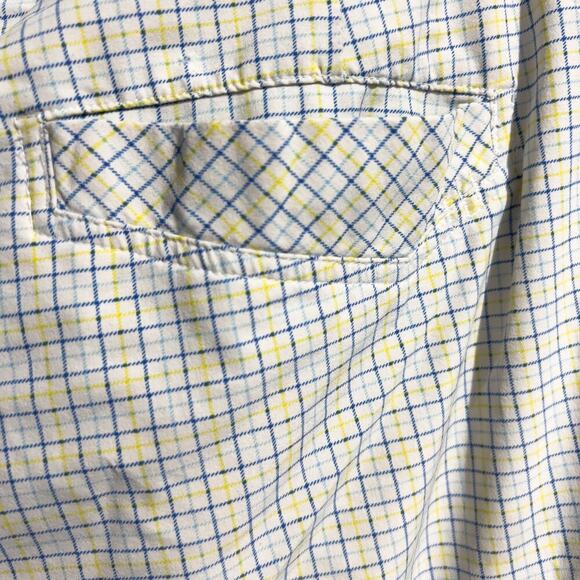 Lululemon Shorts Mens Sz 38 White Plaid Swim Trunks Board White Yellow Blue - Picture 5 of 8